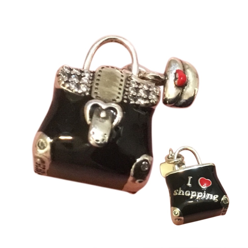 S925 I Love Shopping Purse Bag Charm Pandora Style
